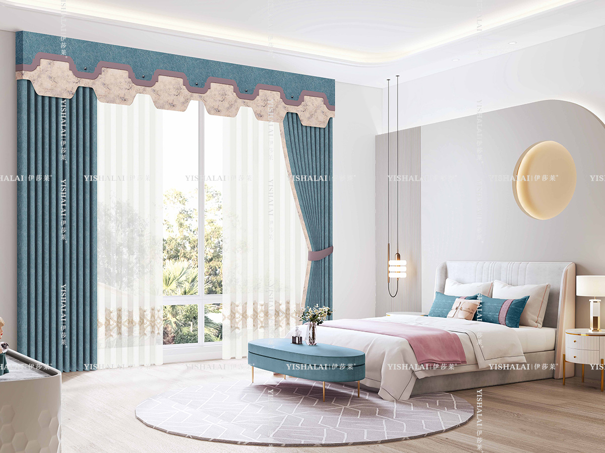 轻奢风卧室窗帘效果图 轻奢风卧室窗帘效果图